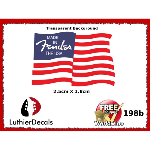 Fender Flag Guitar Decal Made In USA 198b